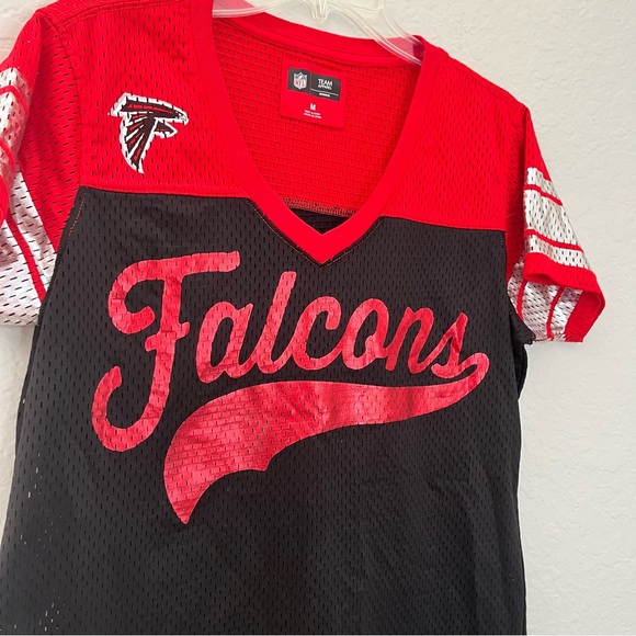 NFL Women’s Atlanta Falcons V neck Jersey Tee Sz M - Picture 3 of 6
